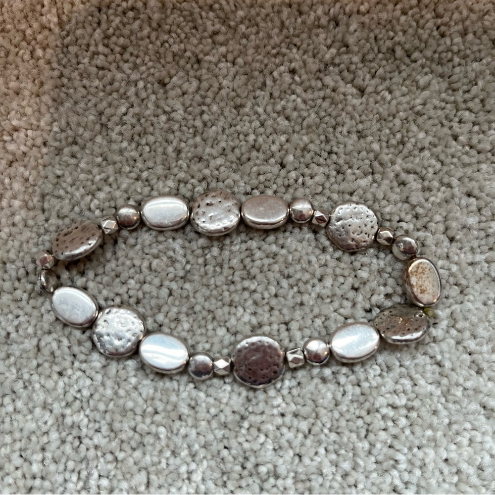 Vintage Lia Sophia Silver Stretch Bracelet